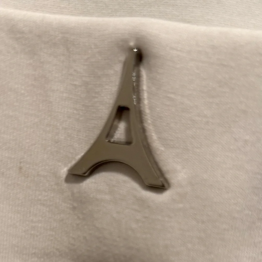 Manière De Voir EUC Size 4 Creamy White Short Sleeve Eiffel Tower Emblem Dress - Picture 7 of 10